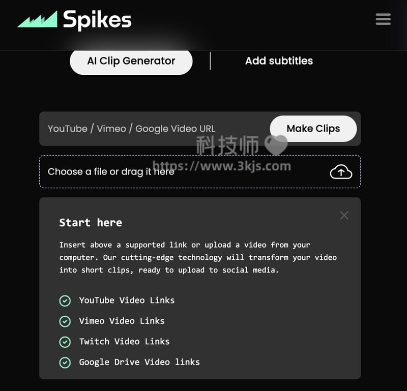 Spikes Studio 基于AI的在线视频剪辑工具