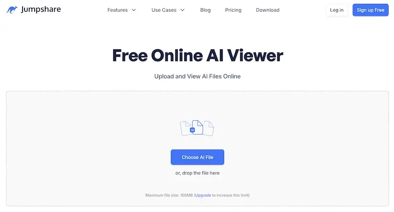 AI文件在线打开工具：Jumpshare Free Online AI Viewer轻松在线打开AI文件