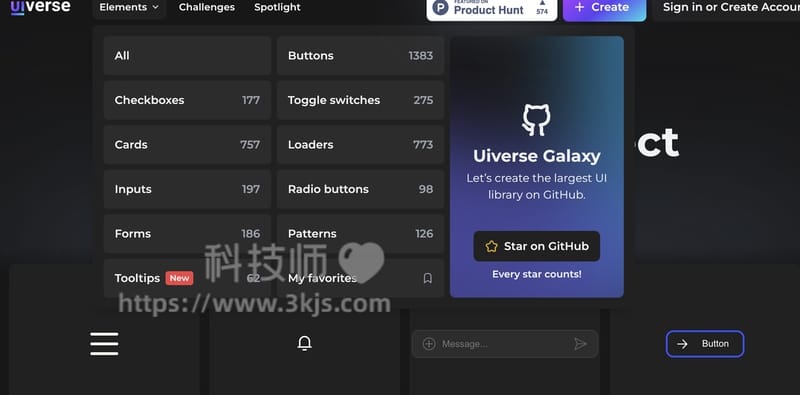 Uiverse.io UI设计元素分享平台