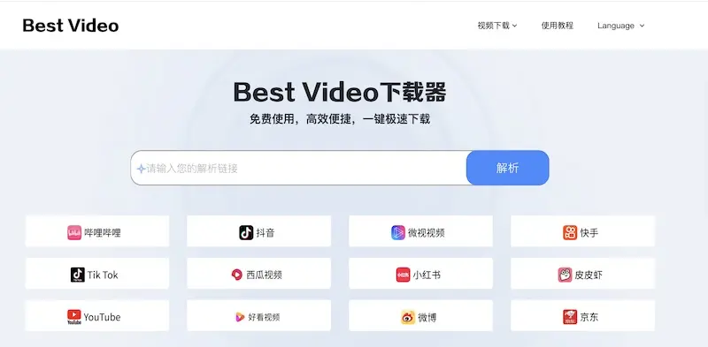 Best Video – 免费高效的在线视频下载工具，支持100+平台的视频下载利器