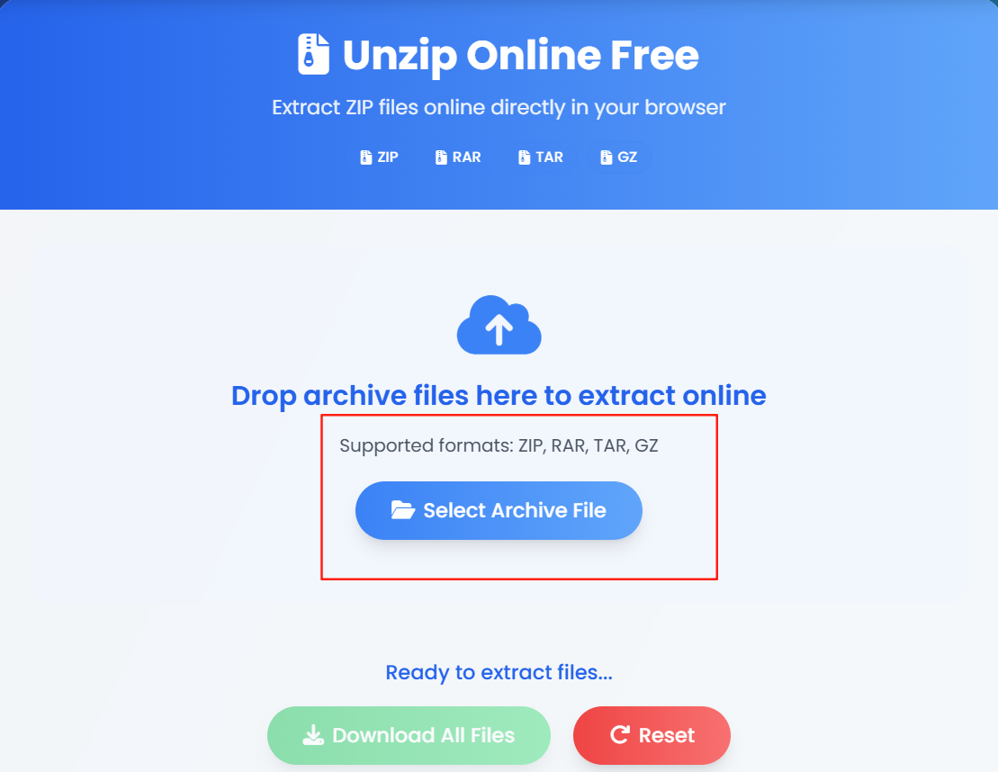 Unzip Online – 云端解压利器，隐私无忧，免费在线解压神器