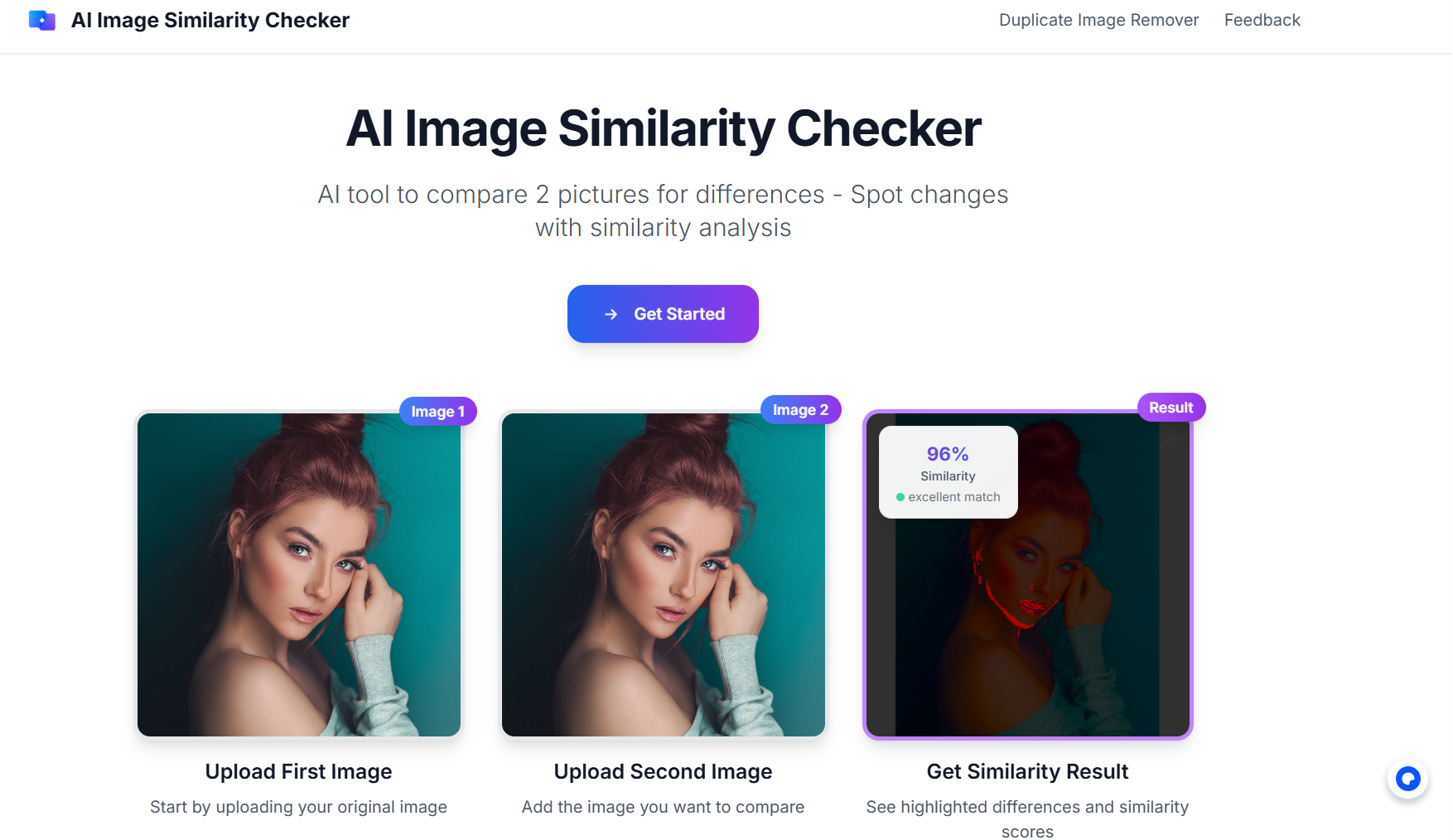 AI Image Similarity Checker|2025版AI图片相似度对比工具，在线精准差异分析