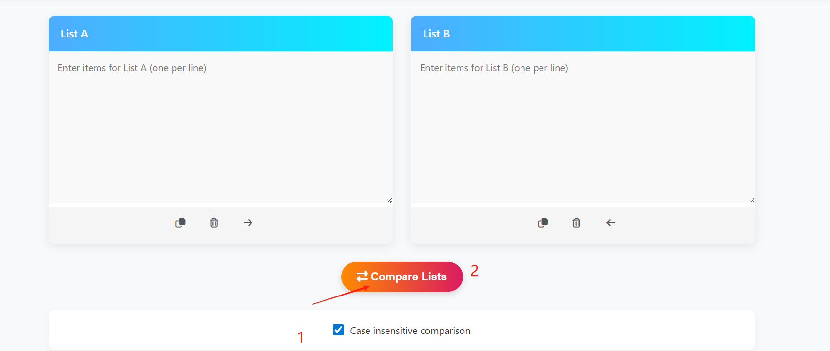 ListDifference|免费在线列表对比工具，一键快速比较清单差异，安全高效无需注册！