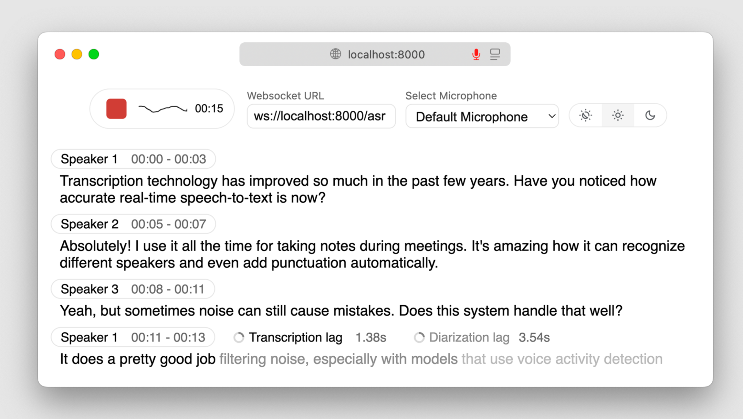 WhisperLiveKit 是一个完全在你自己电脑上运行的 实时语音转文字工具。